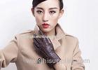 Autumn or Winter use Warm Women's Leather Gloves With Embroider Cuff