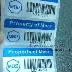 Silver Rectangle Custom Printing PET Vinyl Labels Waterproof Barcode Self Adhesive Labels
