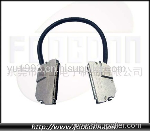 Assembly SCSI 100P connector male with metal hood