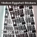 Black printed 10x6cm brittle destructive vinyl eggshell stickers