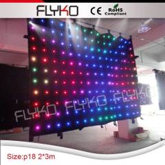 led panel light christmas lights rgb stage curtain/ fireproof led video curtain