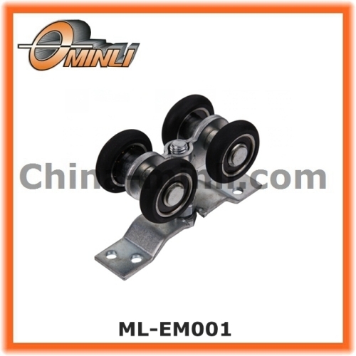 Four wheel hanging roller for wooden sliding door