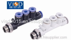 plastic quick connecting air fittings Union Tee PE(PUT) series pneumatic fitting