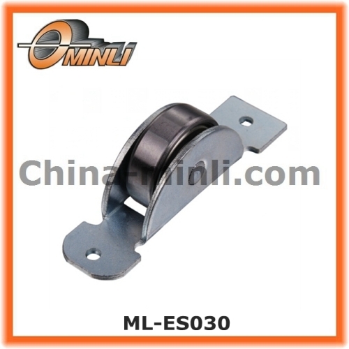 Metal bracket pulley with single steel roller