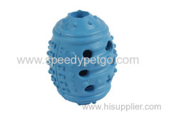 Blue Pet Treated Rubber Toy with Holes