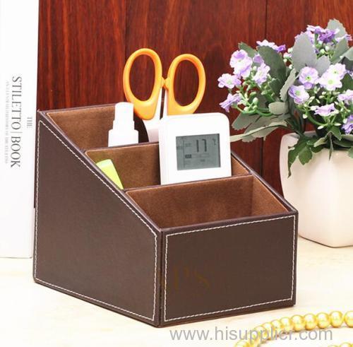 Wholesale PU leather Desktop Storage Box