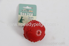 Red Ball Rubber Pet Toy with the paw print