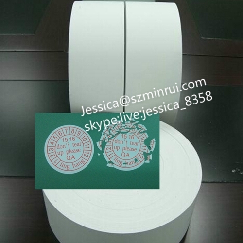 Factory Manufacturer White Fragile Adhesive Paper Plain Blank Self Adhesive White Fragile Vinyl In Roll