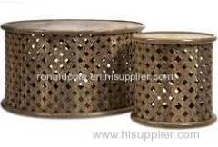 Lattice Pattern Coffee & End Table Set