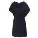 Knee length Girls Jersey Dress Chiffon Round Neck Womens Black Dresses