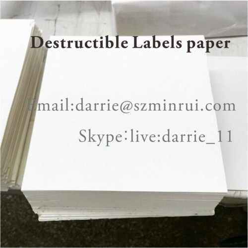 Tamper evident material destructible self-adhesive label paper destructive Eggshell sticker use