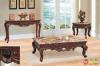 Traditional 3 Piece Living Room Coffee & End Table Set w/ Marble Tops