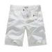 White Linen Mens Summer Shorts high waisted pants with Garment Wash