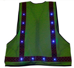 Fluorescent Reflective Built-in Flashing LED Light Cycling Vest