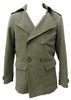 Male Dark Green Microsanded Cotton Coat and Jackets With Military Collar