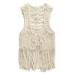 Lady's Vest / Casual Ladies Clothing White Cotton Strap Embroidery