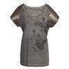 Grey Casual Ladies Clothing / lady's t shirt With Sequins and Embroidery