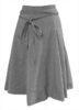Grey Cotton Linen Long Ladies Casual Skirts knee length dresses for women