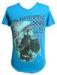 Blue Printed Slub Jersey Mens Tee Shirts V Neck Boys Fashion Tops