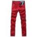 Red Cotton Summer Mens Casual Pants Eco Friendly Long trousers