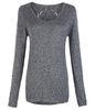 Gray Round Neck ladies Wool cable knit sweater in XS S M L XL Size