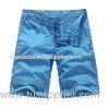 Blue Mens Denim Shorts OEM Garment Dyeing Service European style