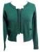 dark green womns zip pocket short knit sweaters jacket with cotton wool blended