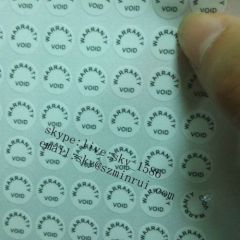 Customized Hot Sale White Coated Round Warranty Void Label Small Single Color Printed Warranty Labels