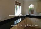 Heat Resistant Pure Black Engineered Stone Countertops / Bar Tops Artificial Quartz Stone