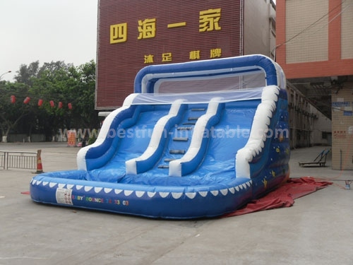 High quality popular inflatable water slide with pool