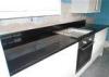 Mid Black Engineered Stone Kitchen Countertops / Solid Surface Quartz Stone Benchtops