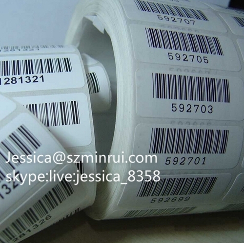 Custom Design Barcode Label Paper Roll Anti-theft Barcode Label Sticker Security Seal Sticker in Roll