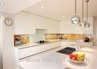 Modern Kitchen Pure White Quartz Stone Slabs For Kitchen Countertops / Island Tops