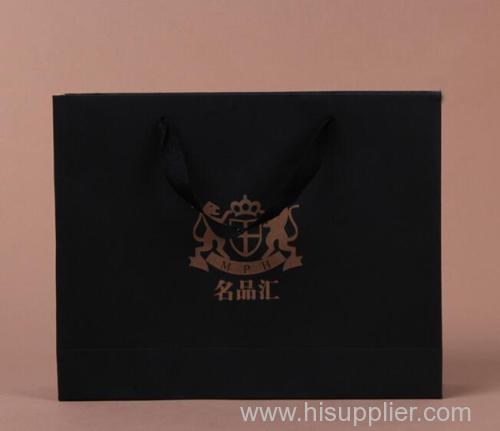 High grade black cardboard clothing Shopping Bag