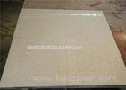 Polished Wall Decoration Beige Engineered Quartz Stone Slab Wall Cladding / Flooring Tiles