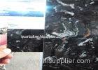 Black Mixed Vein Quartz Stone Slabs For Custom Kitchen Countertop Material / Table Tops