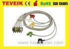 Professional 10 Pin Medical Monitor Connector Cable With 5 Leadwires