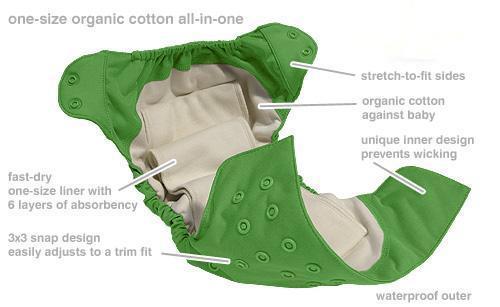 Stretchy One-size Organic Diaper