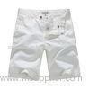 White Linen Mens Summer Shorts high waisted pants with Garment Wash