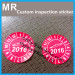 2016 warranty custom security sticker