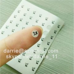 Small Round destructible self-adhesive crumblin warranty sticker.Free custom Tamper evident warranty screw label