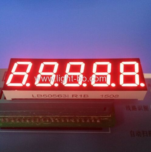 Супер Красный 0.56\" 5-значный 7-сегментный светодиодный дисплей общий анод для приборной панели