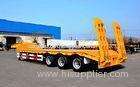 Heavy duty equipment transport lowbed semi trailer 3 axles flatbed gooseneck trailer