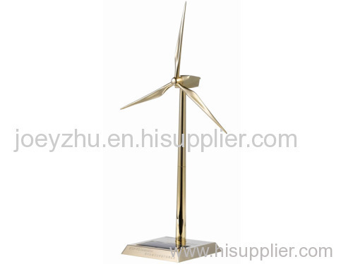 Zinc Alloy & ABS Plastic Blades Golden Metal Windmill for Solar Gifts