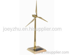 Zinc Alloy & ABS Plastic Blades Golden Metal Windmill for Solar Gifts