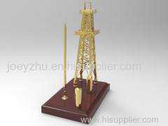 Diecast Oil Rig Model with Pen Holder