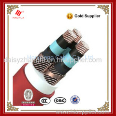 Three cores 6.35/11kV Copper conductor XLPE insulation PE sheath without armour Medium voltage cable