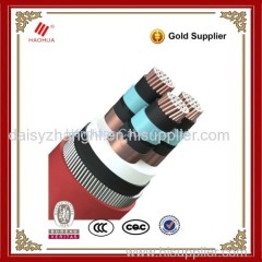 Three cores 6.35/11kV Copper conductor XLPE insulation armored PE sheath Medium voltage cable