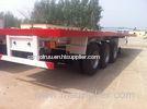Steel flat deck trailers 28 ton semi truck trailer 3 Axle container