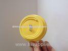 80mm Diameter Plastic Yellow Disposable Drinking Cups Lids for Paper Cups